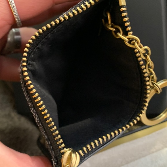 Authentic COACH 1941 leather/signature jacquard zip top card case/Keychain/ID - Picture 9 of 11